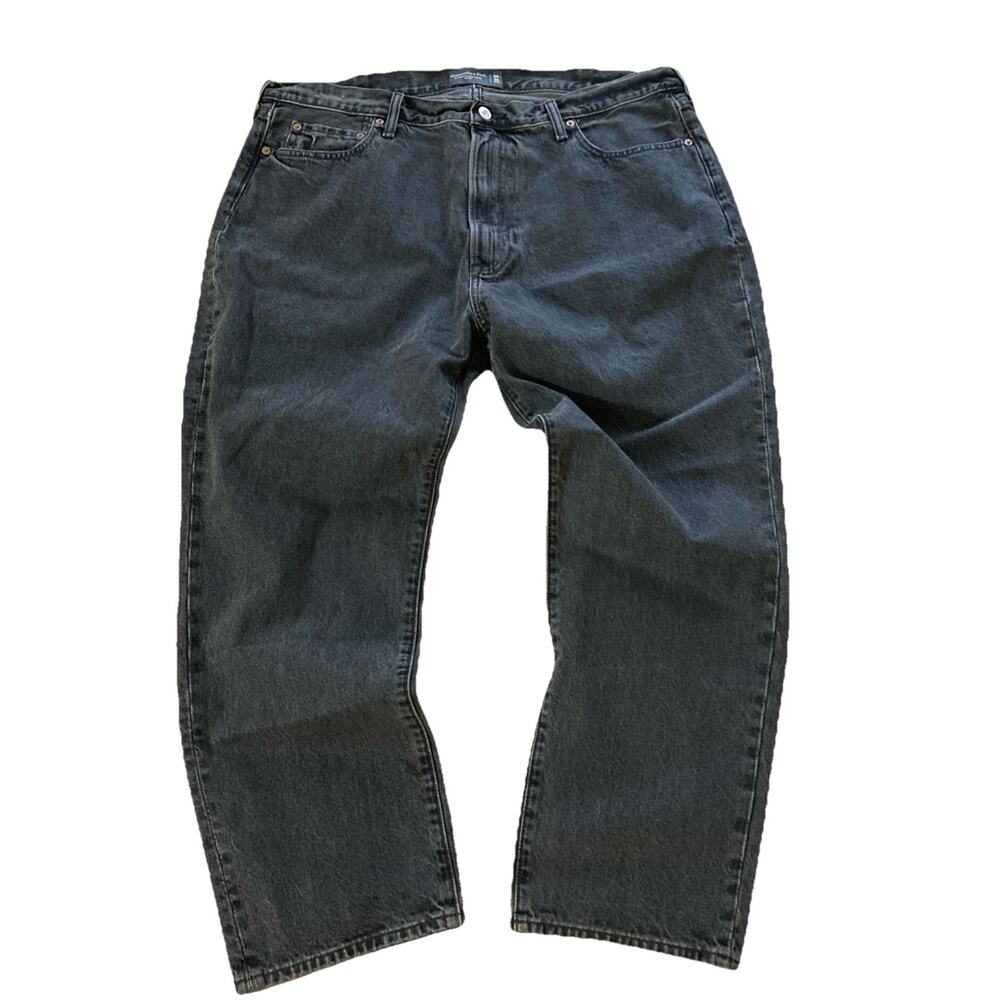 Abercrombie & Fitch Authentic Rigid Denim Loose Jeans Men’s Sz 40x30 Black Baggy